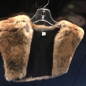 Genuine fur vest overlay
